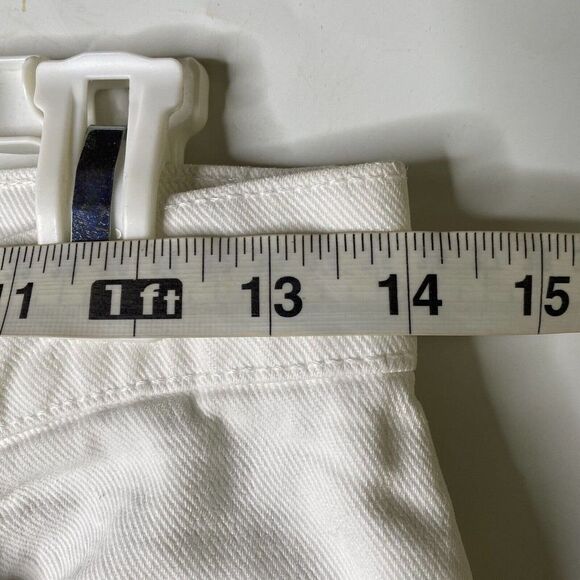 Levis 550 Vtg 90s Womens Jeans Sz 9 Long Made in USA White Denim Jeans Mom - Picture 8 of 12